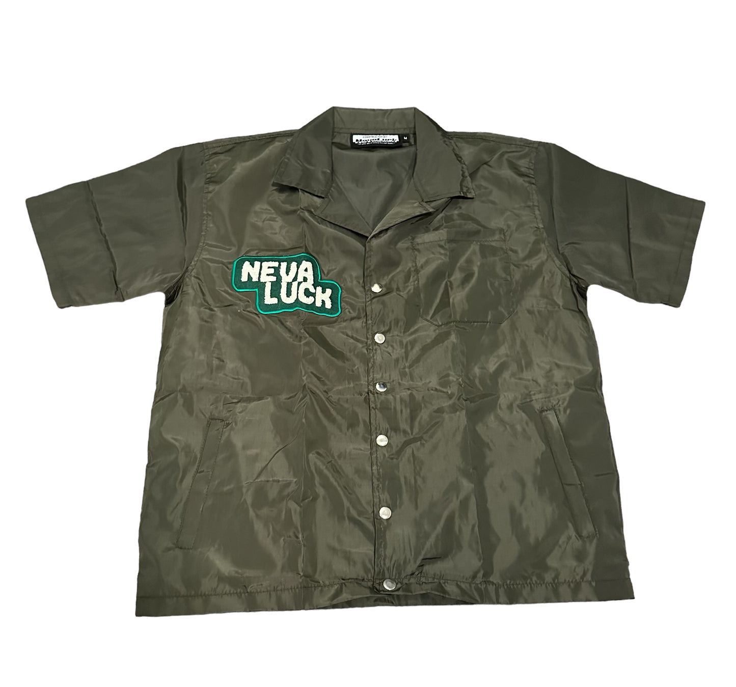 Olive "NevaLuck" Nylon Shirt